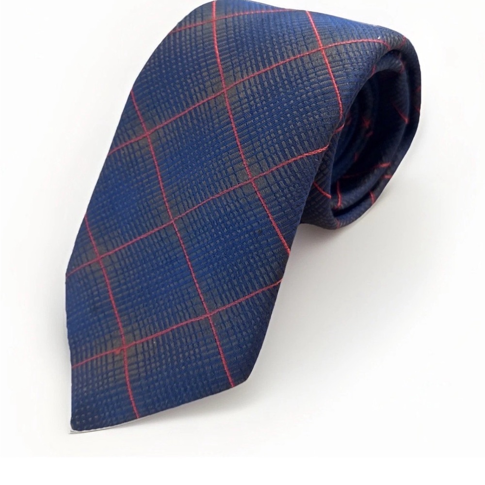Thomas Pink Blue Plaid Men's Luxury Necktie 100% Silk Woven in UK Stylish